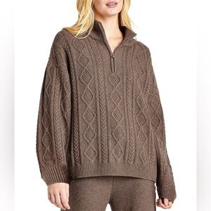Splendid Dakota Cable Half Zip Sweater